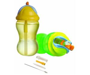 Nuby - ID99308 - Lot de 2 Gobelets en Polypropylène - Flip It - 355 ml - Vert / Orange