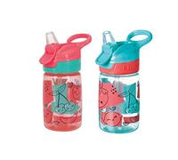 Nuby Incredible Gulp - Tasse pour enfants | Anti-fuites | Poignée de transport | 360ml | Motifs Fraises | +18 Mois | 2 Pack