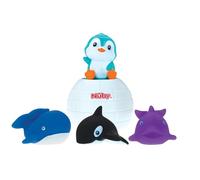 Nuby Jouet de Bain Pop-up Pingouin avec 3 gicleurs de Bain - Jouet de Bain Stimulant La Coordination œil-Main de Vos Petits - Idéal pour Les + 18 Mois