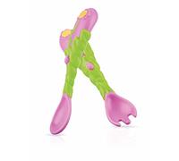 NÛBY Les couverts d'apprentissage Flower de Nuby couverts d'apprentissage, rose