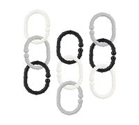 Nuby - Linkables - Chaîne de poussette - Noir, gris et blanc - Liens Attachables pour poussettes, sièges de voiture et voyage - 18 pièces