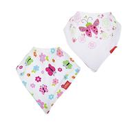 Nuby Lot de 2 bavoirs bandana super absorbants avec encolure douce et confortable, pour fille