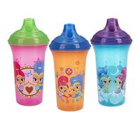 Nuby Lot de 3 gobelets sans déversement facile avec bec verseur rigide Vari-Flo, 9 oz, Nickelodeon Shimmer & Shine
