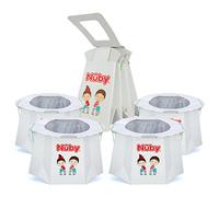 Nuby Lot de 4 pots de voyage jetables avec doublure - Pot pliable et portable ; pot essentiel pour le camping, les voyages et les promenades en voiture - Pot de voyage pour tout-petits
