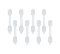 Nuby Lot de 8 verrous de sécurité multi-usage pour enfants - Loquets de sécurité pour armoires, tiroirs, réfrigérateurs, appareils électroménagers, installation facile sans outil, adhésif 3M, s'adapte