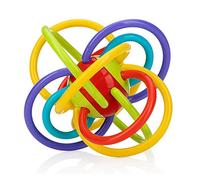 Nuby Lots A Loops Anneau de dentition - Jouet de dentition apaisant | Hochet intégré | Passe au réfrigérateur | À partir de 3 mois
