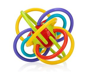 Nuby Lots A Loops Anneau de dentition - Jouet de dentition apaisant | Hochet intégré | Passe au réfrigérateur | À partir de 3 mois