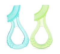 Nuby Masseur de gencives en silicone souple avec étui hygiénique, lot de 2, 3 m +