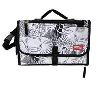 Nuby Matelas à langer portable pour bébé, facile à nettoyer avec oreiller intégré, imprimé visages d'animaux