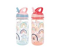 Nuby Super Flip - Tasse pour enfants | Anti-fuites | Poignée de transport | Motifs arcs-en-ciel | 540 ml | Poignée de transport | +18 Mois | 2 pack