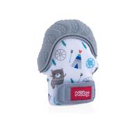 Nuby Moufle de Dentition Silicone, Gencives Sensibles, +3 Mois, Gris | Jouet de dentition aux surfaces douces et texturées, design stimulant, idéal petites mains & gencives douloureuses