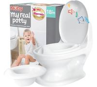 Nuby Pot bébé Dr. Talbot's My Real Potty – Bruit de chasse, piles incluses – +18 mois – Blanc