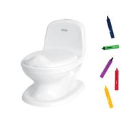 Nûby - My Real Potty - Pot d’apprentissage avec son de chasse réaliste & crayons de bain - Promo Pack - 18m+