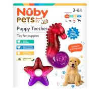 Nuby Pets Lot de 2 jouets de dentition pour chiot Motif étoile et | Deux anneaux de dentition flexibles et texturés pour une mastication satisfaisante, une exploration sensorielle et un jeu