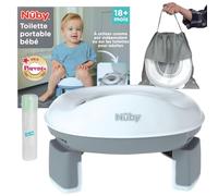 Nuby - Pot Bébé de Voyage Portable - Design 2 en 1 Adaptable sur Toilettes ou Utilisation Autonome - Protection Anti-Eclaboussures et Sacs Jetables - Gamme Pot Enfant Apprentissage de la Propreté