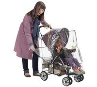 Nuby Protection contre les intempéries pour poussette, housse en plastique transparent avec poche de rangement et côtés ventilés