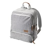 Nuby Sac à langer - Sac à dos à langer avec matelas à langer | Plusieurs poches de rangement | Sangles rembourrées réglables | Matériau facile à nettoyer et résistant à l'usure (gris)