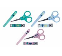 Nuby - Id4774 - Set Manucure Sur Carte - Ciseaux Coupe-Ongle Lime - Bleu