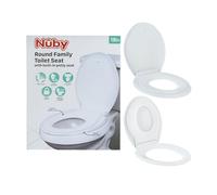 Nuby Siège de toilette rond familial - Siège de toilette intégré, s'adapte à toutes les toilettes rondes, sécurisé et sans tremblement, facile à installer et à enlever, idéal pour les salles de bain