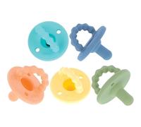 Nuby Softees - Sucettes en 100% Silicone pour Bébé - anneau de dentition - Lot de 5 - Dès la Naissance - Apaise Bébé