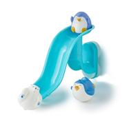 Nuby Splash 'N Slide Pingouin, Jouet de Bain, +18 Mois | Jouet de bain interactif avec ventouses, montage facile, inclut 3 personnages arroseurs amusants pour un bain captivant