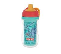 Nuby Tasse isotherme Easy Grip | Inclut Paille | Motifs Océan | 270 ml | 6+ Mois