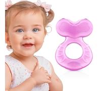 Nuby Teethe-Eez Jouet de Dentition Silicone, Apaise Gencives, +3 Mois, Rose
