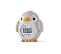 Nuby Thermomètre de Bain Bébé Digital avec Capteur de Température, Pingouin | Thermomètre digital avec écran LCD lisible, clignote si trop chaud, flotte dans l'eau, dès la naissance, idéal bain & chambre