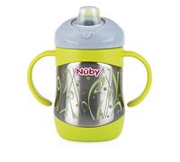 Nûby Thermos Gourde en Acier Inoxydable avec Anses/Bec Souple Anti-Goutte/Couvercle Intégré 220 ml ID10260