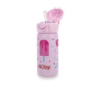Nuby Thirsty Kids No Spill Flip-It Active Gobelet de voyage en acier inoxydable, 414 ml, crème glacée