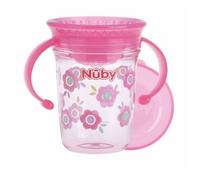Nuby Tritan Gobelet Magique 360o Avec Anses - Rose - 240 Ml Rose