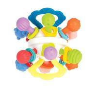 Nuby Twist Ball avec hochet et couleurs vives amusantes - Jouet sensoriel - Développe la motricité fine - 3+ mois