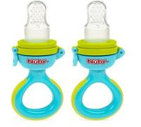 Nuby Twist n' Feed - Distributeur d'Aliments pour Bébés avec Couvercle Hygiénique | Aliments Tendres + Anneau de Dentition pour Bébés | Silicone | Favorise l'Alimentation Autonome | 10+ Mois