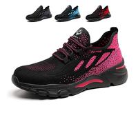 NuCamper Chaussures de Sécurité Hommes Femmes Acier Sneakers Baskets en Acier Chaussure Léger Respirant Confortable Chaussures de Travail Antidérapantes Chaussures de Protection Securite