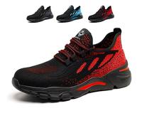 NuCamper Chaussures de Sécurité Hommes Femmes Acier Sneakers Baskets en Acier Chaussure Léger Respirant Confortable Chaussures de Travail Antidérapantes Chaussures de Protection Securite