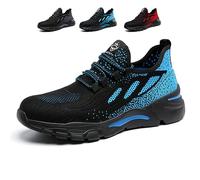 NuCamper Chaussures de Sécurité Hommes Femmes Acier Sneakers Baskets en Acier Chaussure Léger Respirant Confortable Chaussures de Travail Antidérapantes Chaussures de Protection Securite