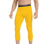 NuCamper Pantalon de Compression 3/4 pour Homme, Compression Running Leggings Collant à Séchage Rapide Pantalon de Couche Base Layer pour Sport Basketball Gym Athlétique Entraînement Fitness