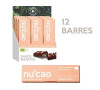 nucao Le super Snack Bio & Vegan - Cashew Vanille - délicieux chocolat aux graines de chanvre croquantes & au cacao cru [Pack of 12 l Paleo Bar l Low Sugar l Raw l Clean Eating l Platicfree]