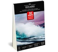 NUCASSO Bloc de papier aquarelle A5 x 30 feuilles - Blanc naturel 300 g/m² - Qualité étudiante, pressé à froid, relié à la colle - Carnet de croquis pour supports humides, secs et mixtes