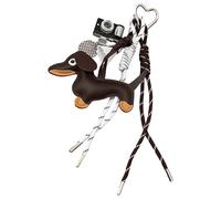 Nucelit Breloque en cuir PU léger et en alliage pour sac à dos avec fermoir Motif teckel, Caméra de badminton, taille unique