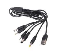 Nucelit Câble d'extension répartiteur d'alimentation 5 V USB vers 5,5 x 2,1 mm, 4 x 1,7 mm, 2 x 0,6 mm, 2,5 x 0,7 mm, 3,5 x 1,35 mm pour brosse à dents électrique, lampe de bureau