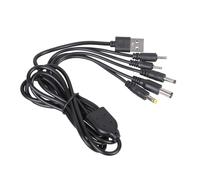 Nucelit Câble d'extension répartiteur d'alimentation 5 V USB vers 5,5 x 2,1 mm, 4 x 1,7 mm, 2 x 0,6 mm, 2,5 x 0,7 mm, 3,5 x 1,35 mm pour brosse à dents électrique, lampe de bureau