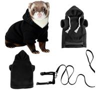 Nucelit Ensemble de vêtements pour furets avec capuche chaude et laisse sécurisée pour intérieur et extérieur, doux, confortable et facile à porter