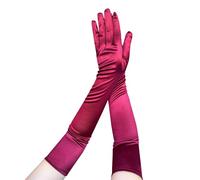 Nucelit Gants de dîner de soirée pour mariage, bal de fin d'année, pour femmes et filles, thème des années 1920, opéras musicaux, danse, gants de mariée pour mariage, rouge vin, taille unique