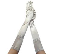 Nucelit Gants de dîner de soirée pour mariage, bal de fin d'année, pour femmes et filles, thème des années 1920, opéras musicaux, danse, gants de mariée pour mariage, Argenté., taille unique