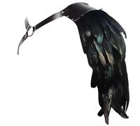 Nucelit Harnais réglable en cuir à plumes pour guerrier à double épaule, harnais de poitrine pour cosplay, accessoire de costume de chevalier, ensemble médiéval pour homme et femme, b, taille unique