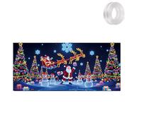 Nucelit Housse de garage de Noël activée par la lumière, brille dans le noir avec Père Noël dessin animé, décoration de vacances plate 2D pour extérieur et intérieur