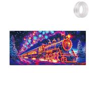 Nucelit Housse de garage de Noël activée par la lumière, brille dans le noir avec Père Noël dessin animé, décoration de vacances plate 2D pour extérieur et intérieur