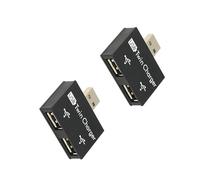 Nucelit Mini rallonge USB 2.0 à double port pour ordinateur - Centre de transfert de données pour machine à écrire - USB A mâle vers femelle