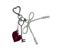 Nucelit Porte-clés multifonction en forme de cœur - Ornement de sac - Texture en alliage - Parfait pour un usage quotidien et les voyages, b, taille unique